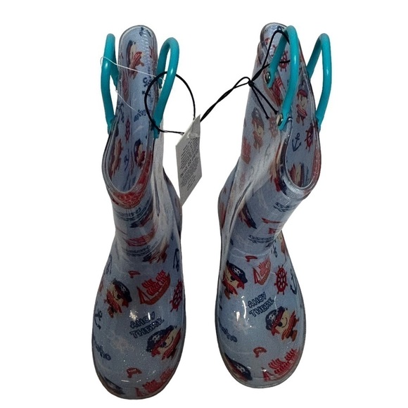 NWT KomforMe Kids Nautical Light Up Rain Boots - Picture 6 of 16